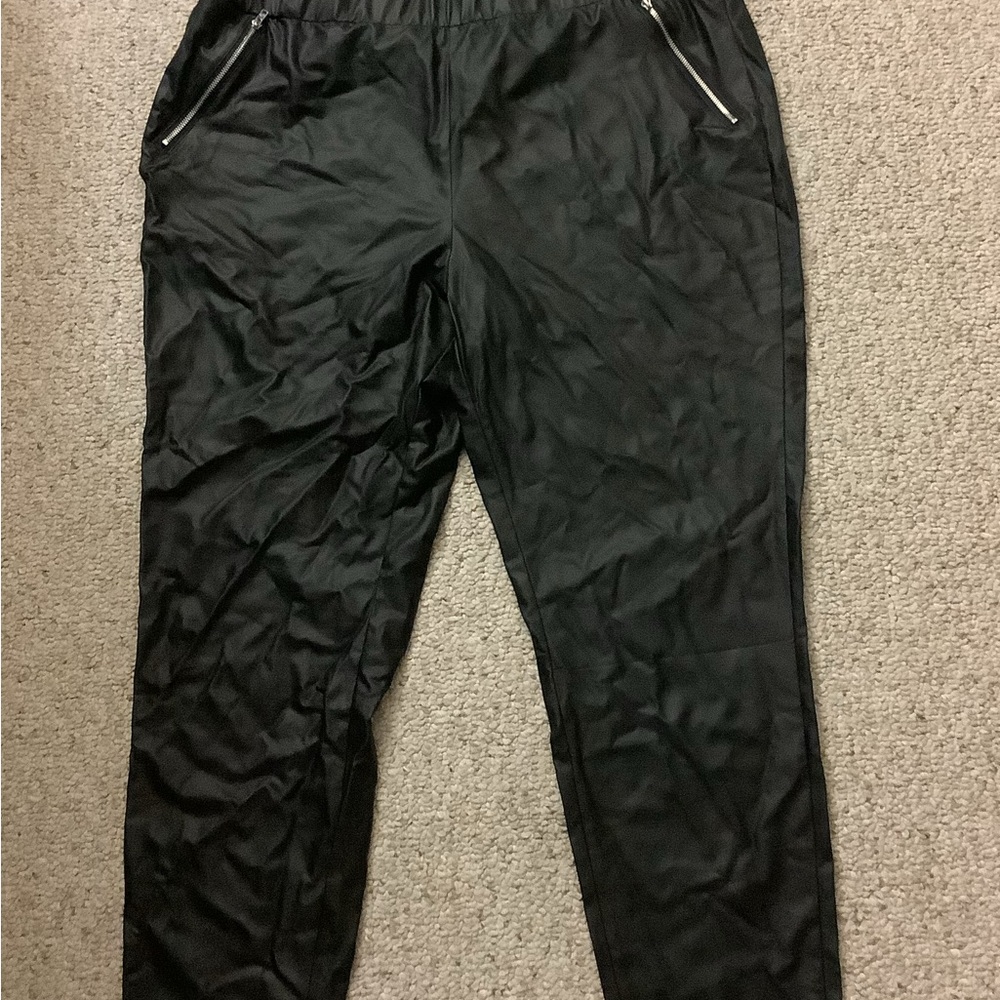 Shein Curve 3XL Black faux leather pants